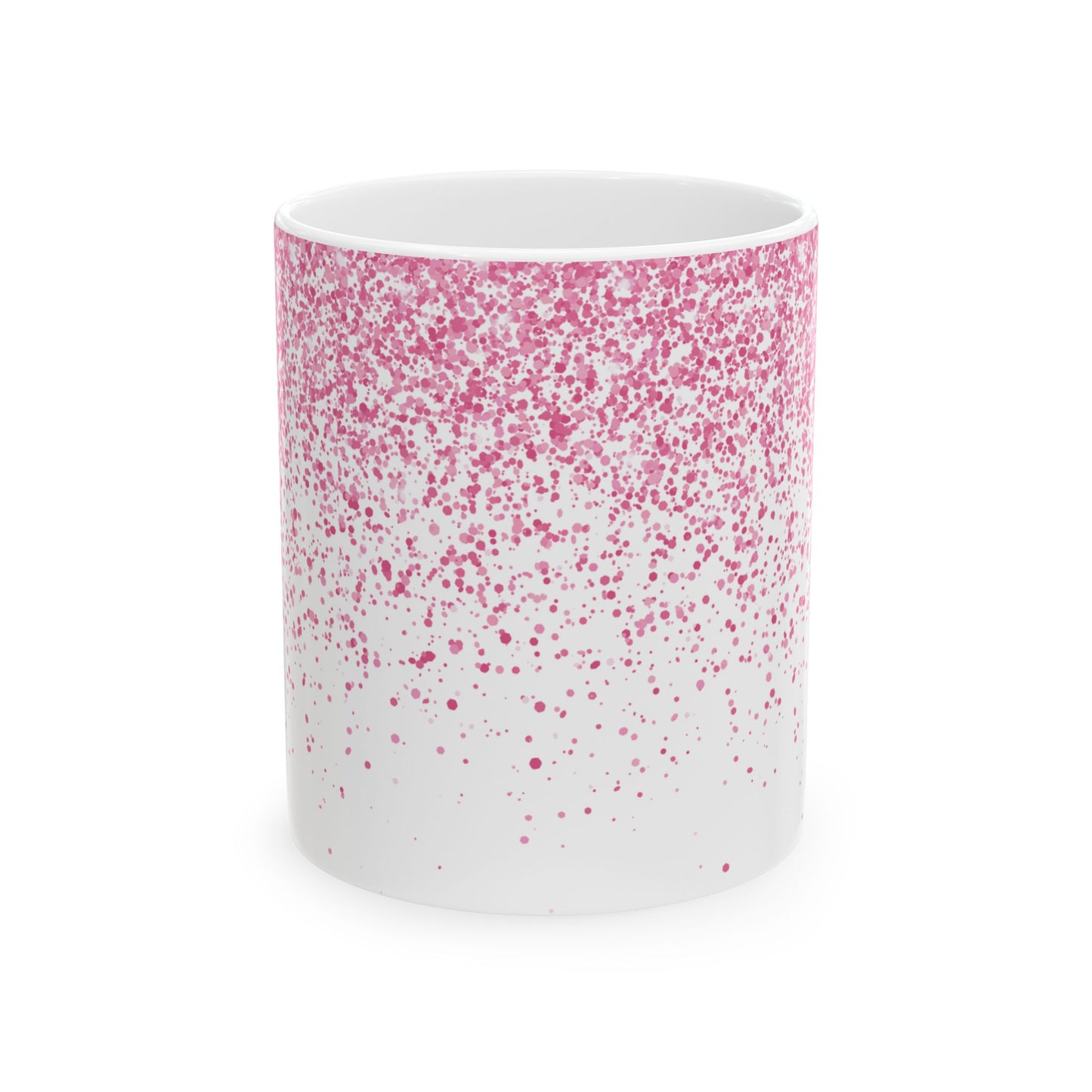 Cute Personalized Pink Glitter Coffee Mug (11oz)