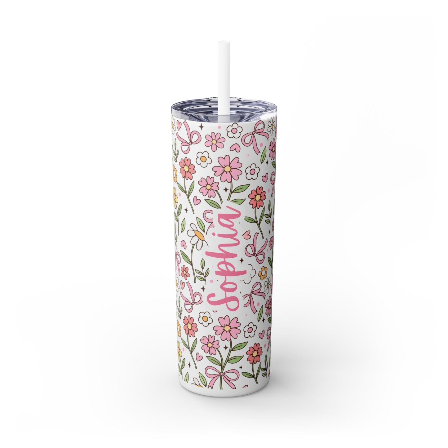 Personalized Skinny Tumbler with Straw, 20oz