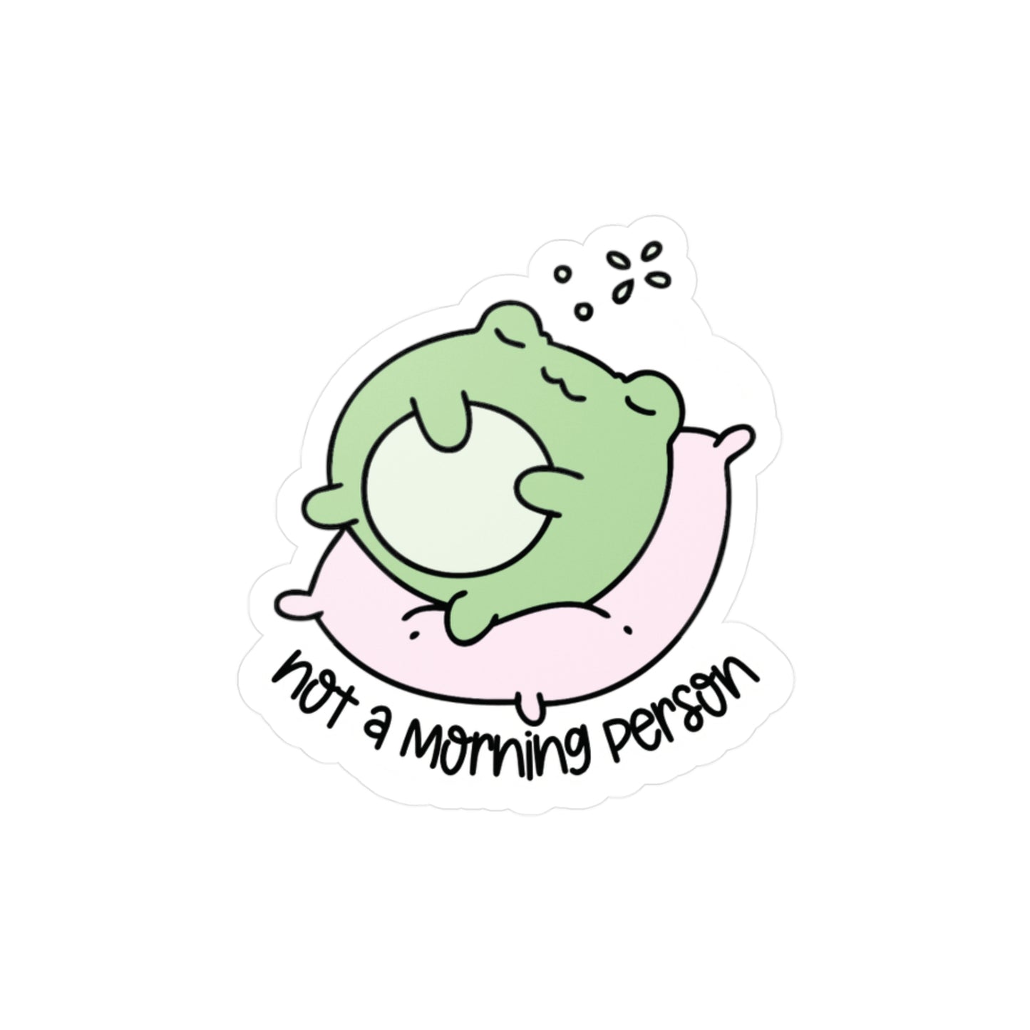 Frog Decal Sticker (waterproof) - Cute 'Not a Morning Person' Quote Kiss-Cut Vinyl Decal