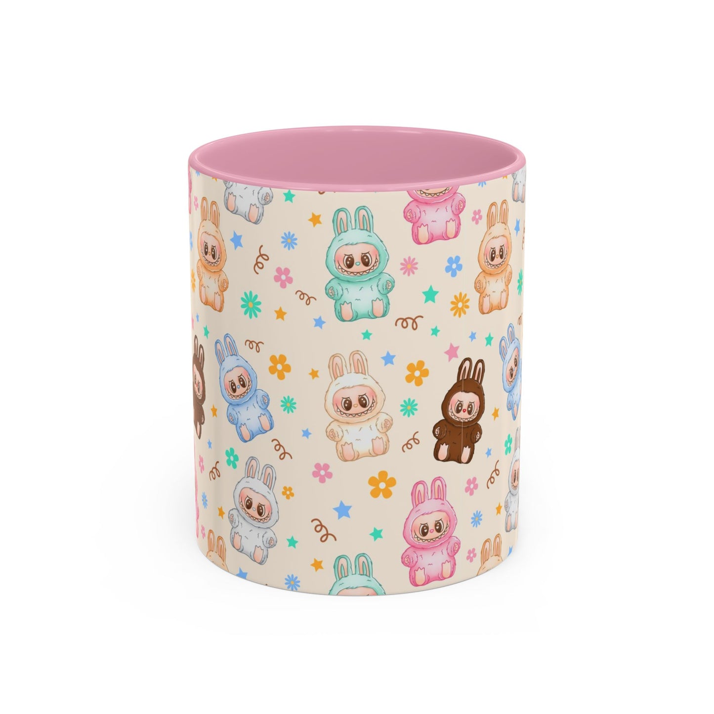 Cute Labubu Coffee Mug, Cute Monsters Coffee Mug, Gift for Kids, Easter Mugs, Floral Drinkware