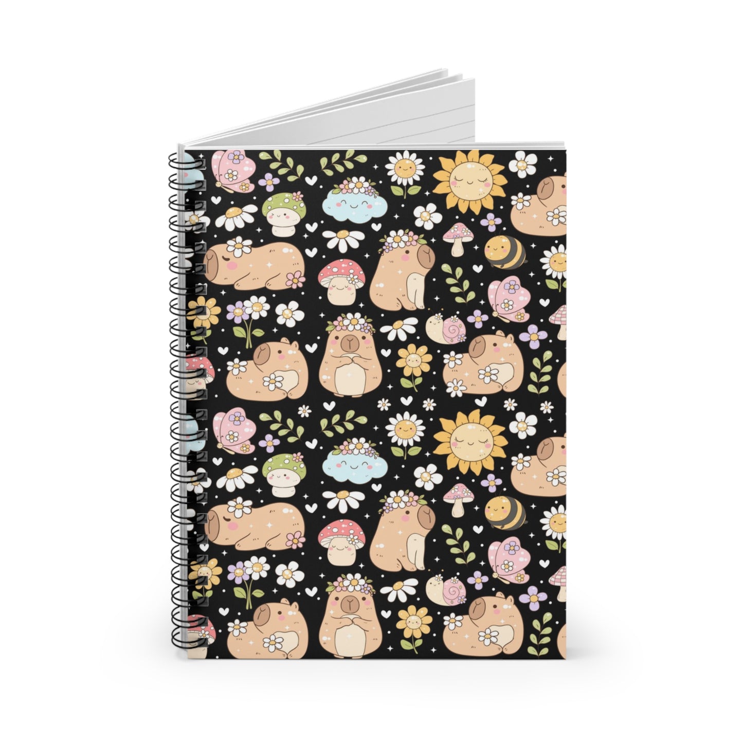 Matching Capybara mousepad, notebook, pen, pouch and bag charm/key chain lip balm holder (black)- Personalization option available!
