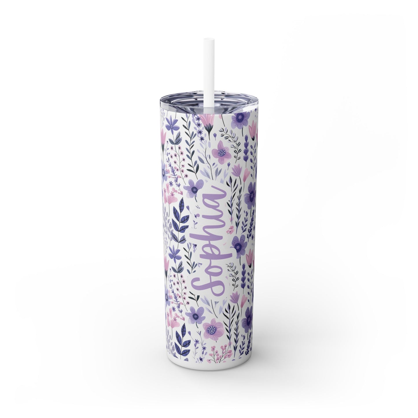 Personalized Skinny Tumbler with Straw, 20oz