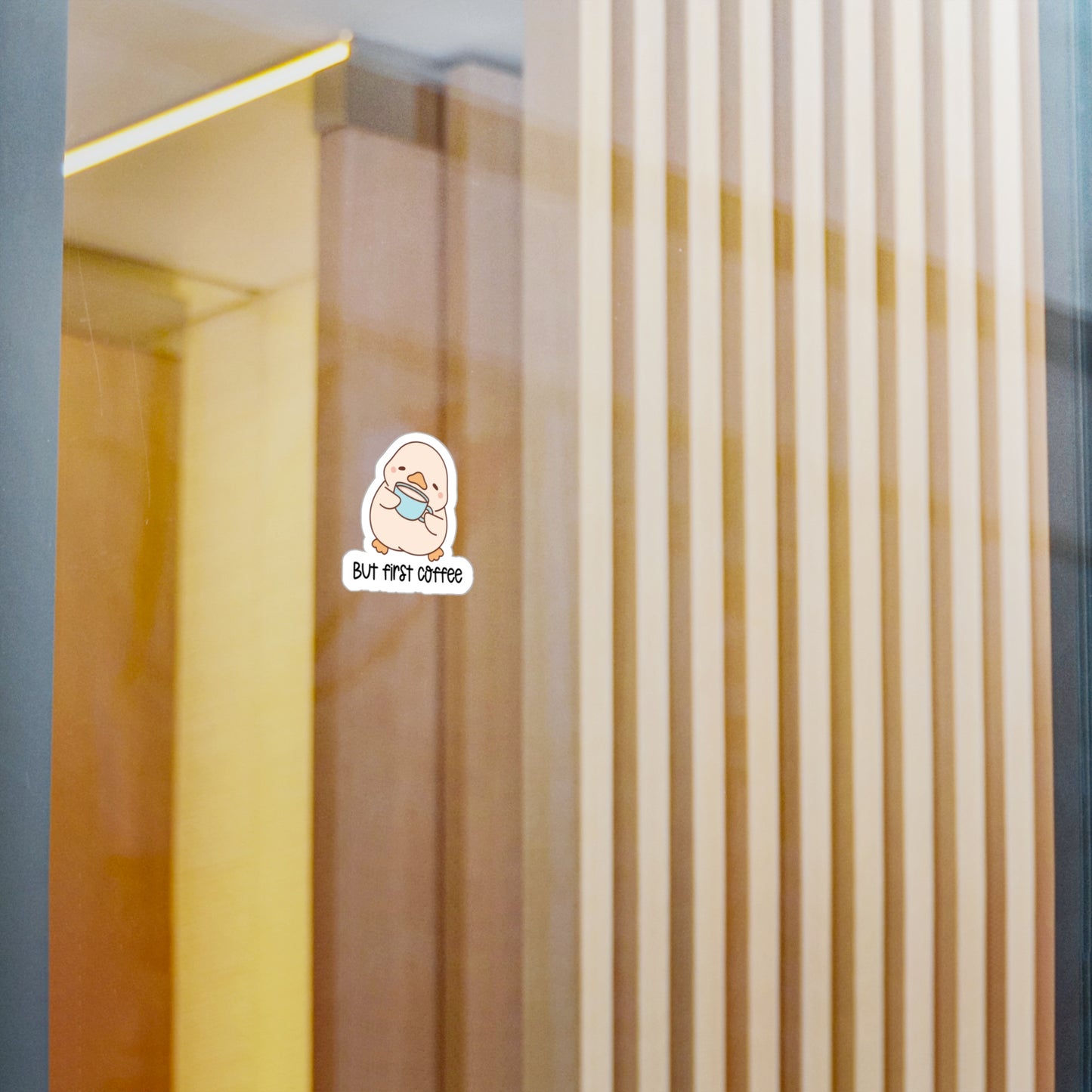 But First Coffee Sticker (waterproof) | Cute Duck Sticker “2”x2”