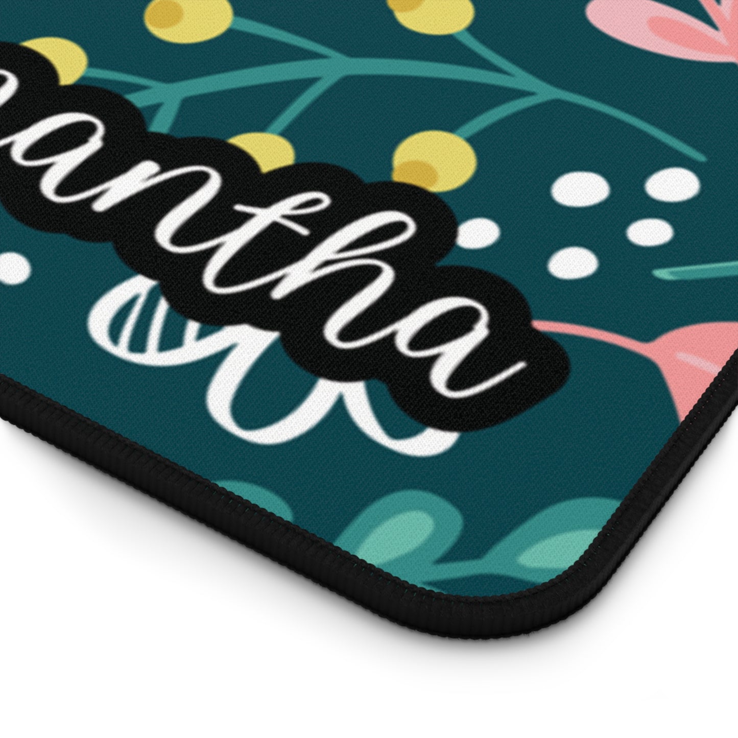 Personalized Plant Leaves Desk Mat | Cute Desk Pad