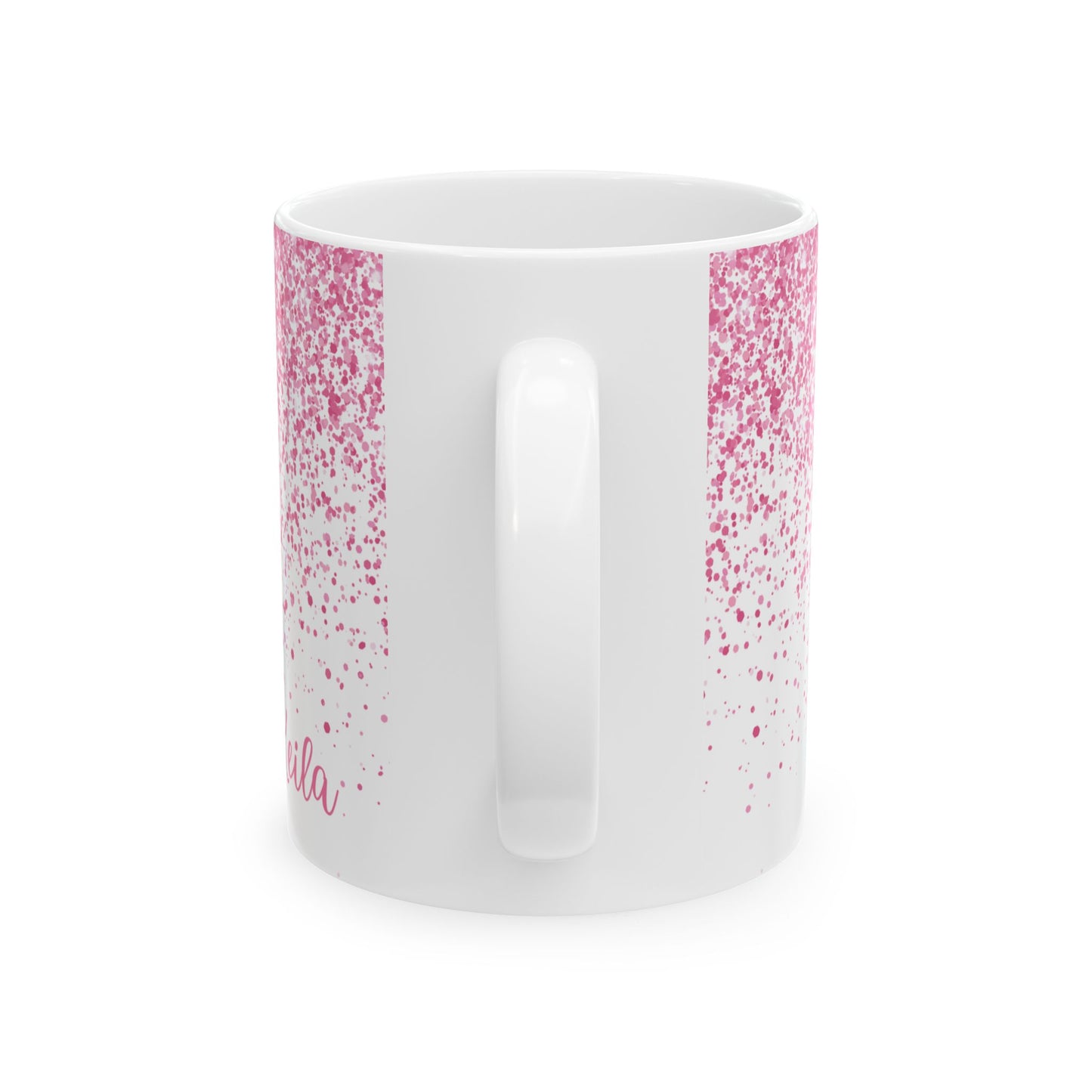 Cute Personalized Pink Glitter Coffee Mug (11oz)