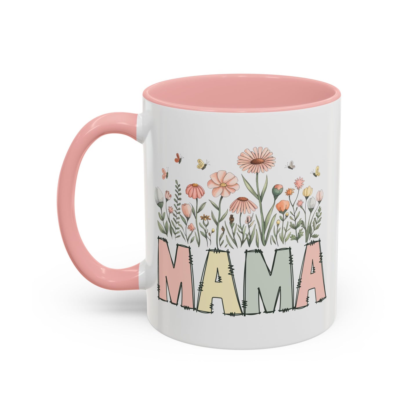 Floral 'MAMA' Accent Coffee Mug - Perfect Gift for Moms