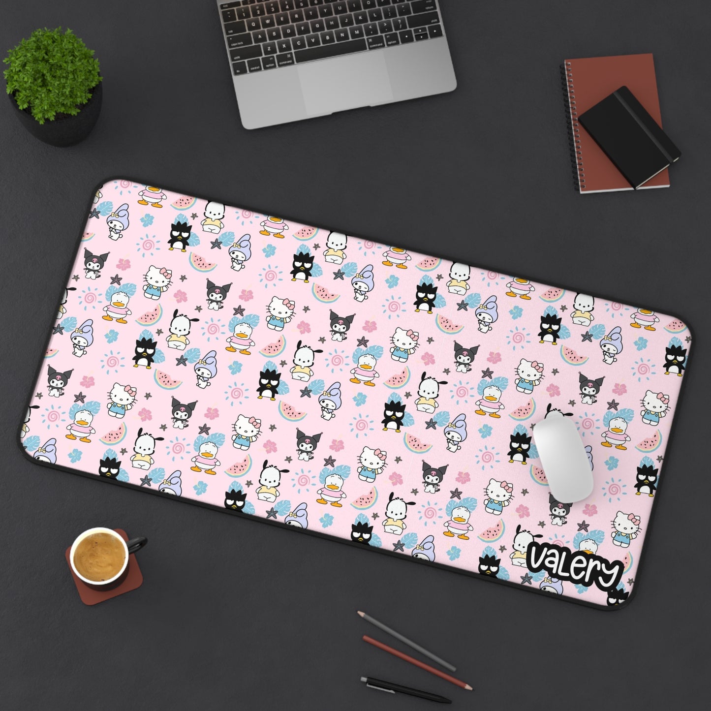Cute Hello Kitty Desk Mat, Sanrio Desk Mat, Gaming Mouse Pad, Office Accessories, Cartoon Desk Decor, Gifts for Her, Pink Hello Kitty Design