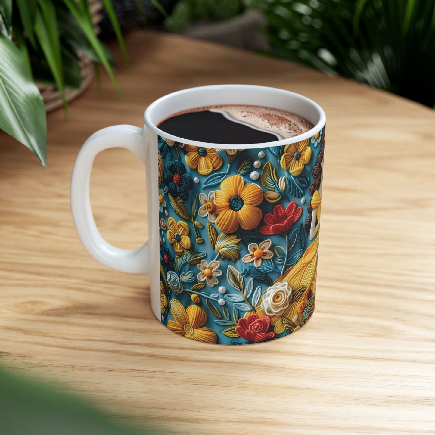 Cute Disney Princess Coffee Mug (11oz) | Princess Belle Reading Coffee Mug