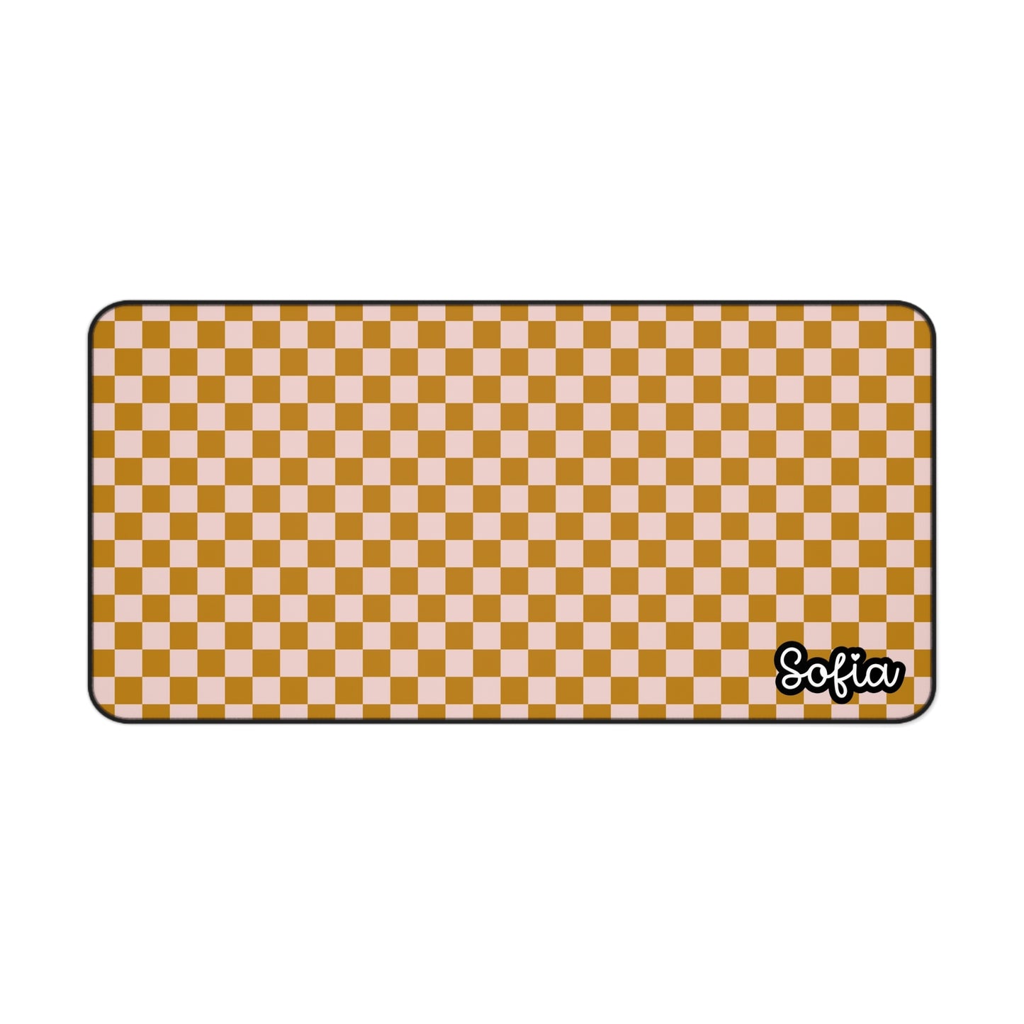 Boho Checkered Desk Mat - Boho Chic Desk Mat - Personalized Desk Mat for Women, Office Decor, Gamer Gift, Study Mat, Custom Workstation Accessory