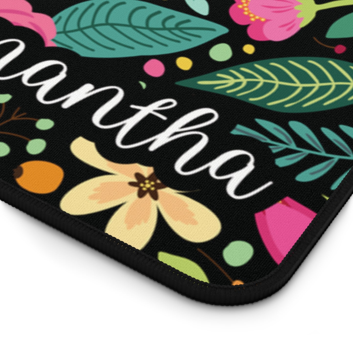 Personalized Hibiscus Floral Desk Mat | Elegant Floral Desk Mat | Chic Botanical Desk Mat | Cute Desk Pad