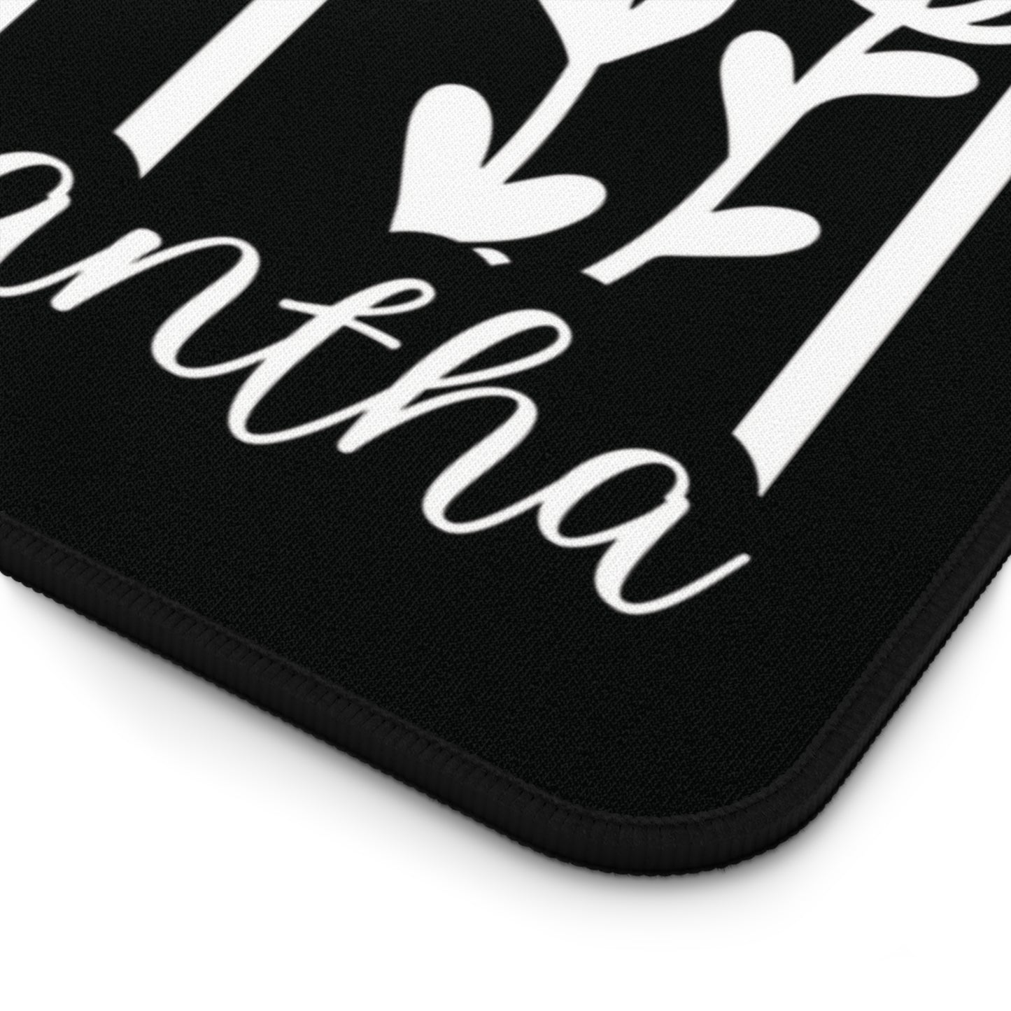 Personalized Black and White Floral Desk Mat | Cute Desk Pad