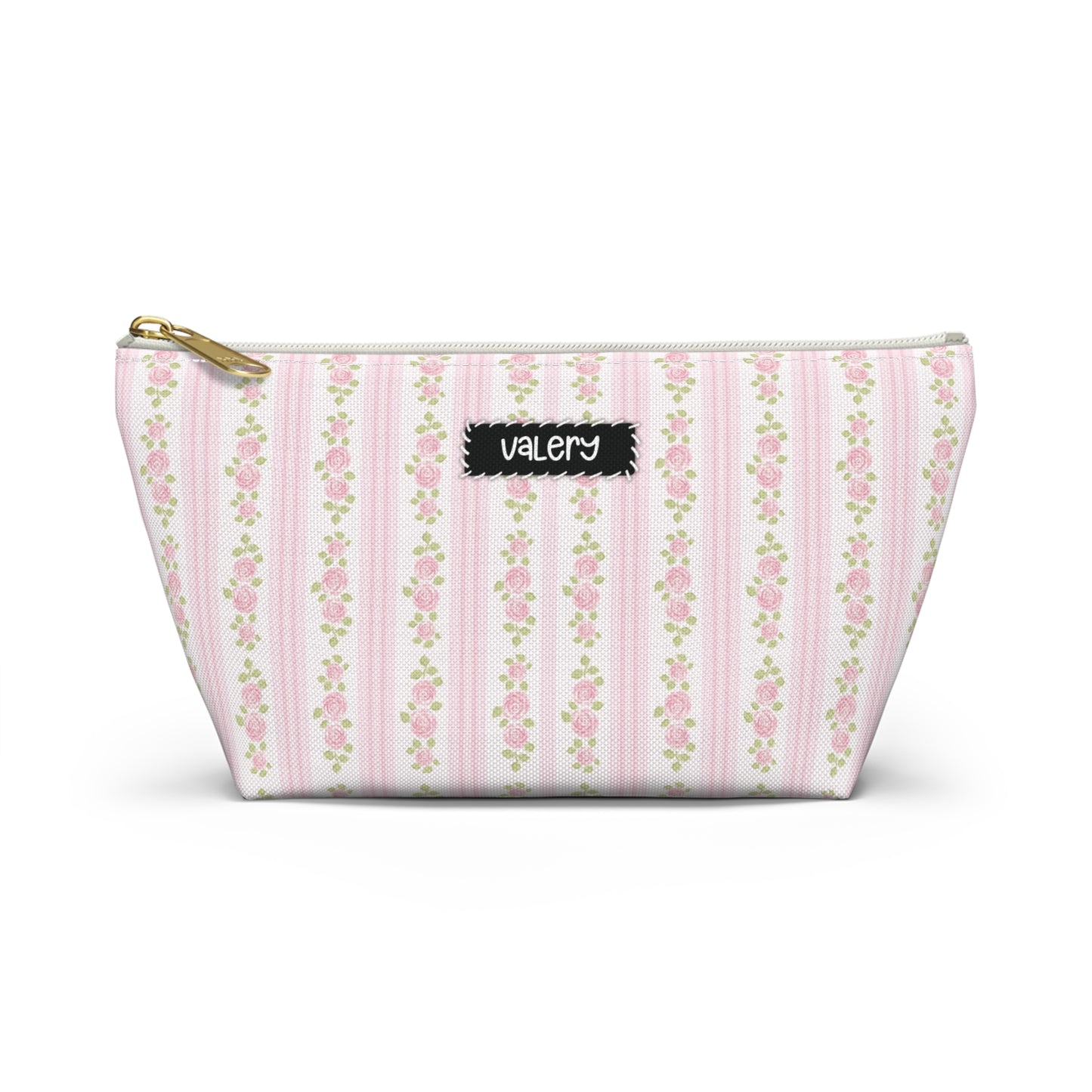 Personalized Pink Floral Pouch | Pink Floral Accesories Bag | Wipes & Dipes Pouch