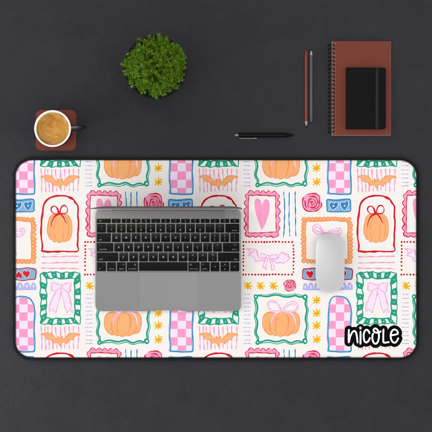 Cute Fall Desk Mat, Cute Office Decor, Personalized Mouse Pad, Creative Workspace Accessories, Gift for Students and Professionals