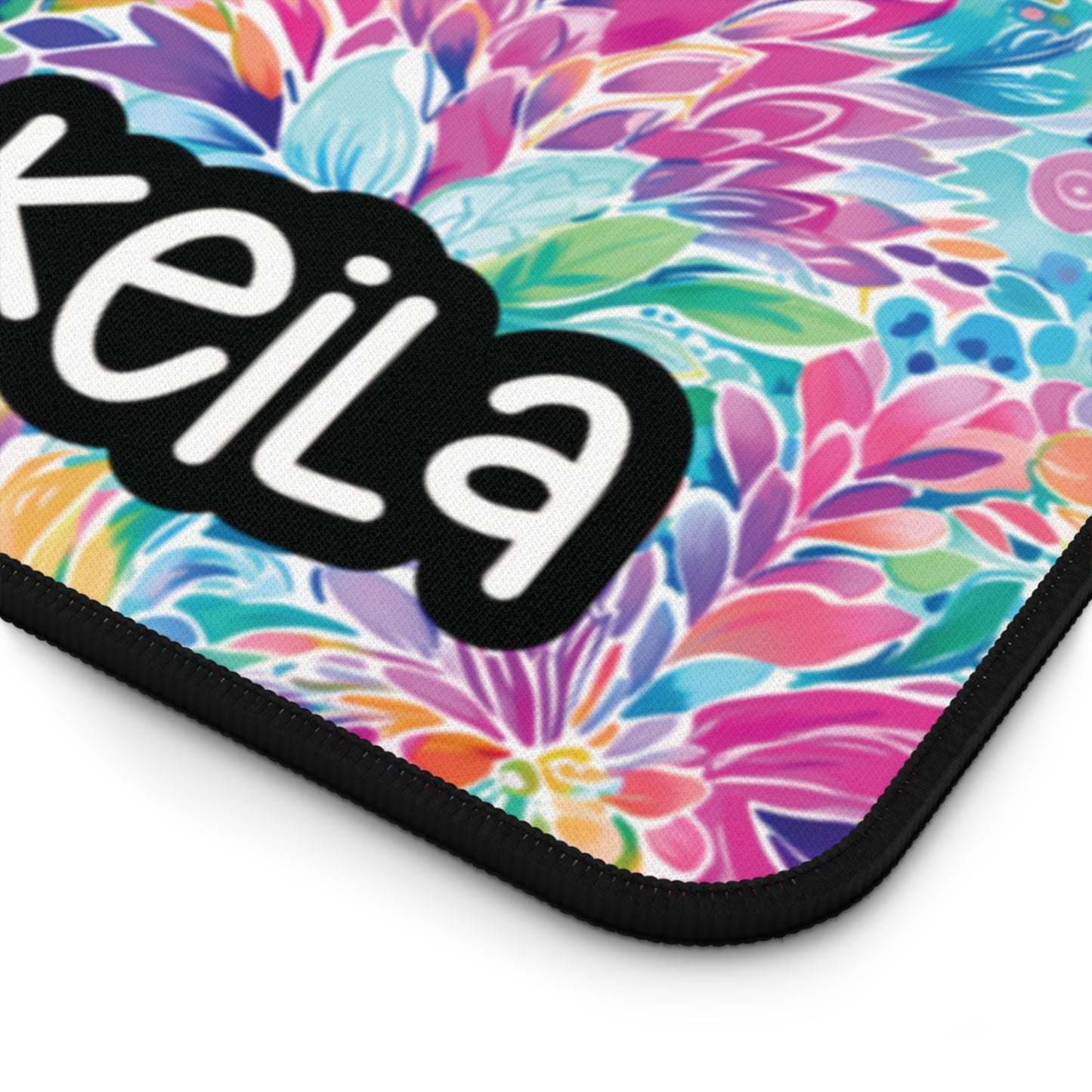 Personalized Cute Colorful Floral Desk Mat | Cute Desk Pads