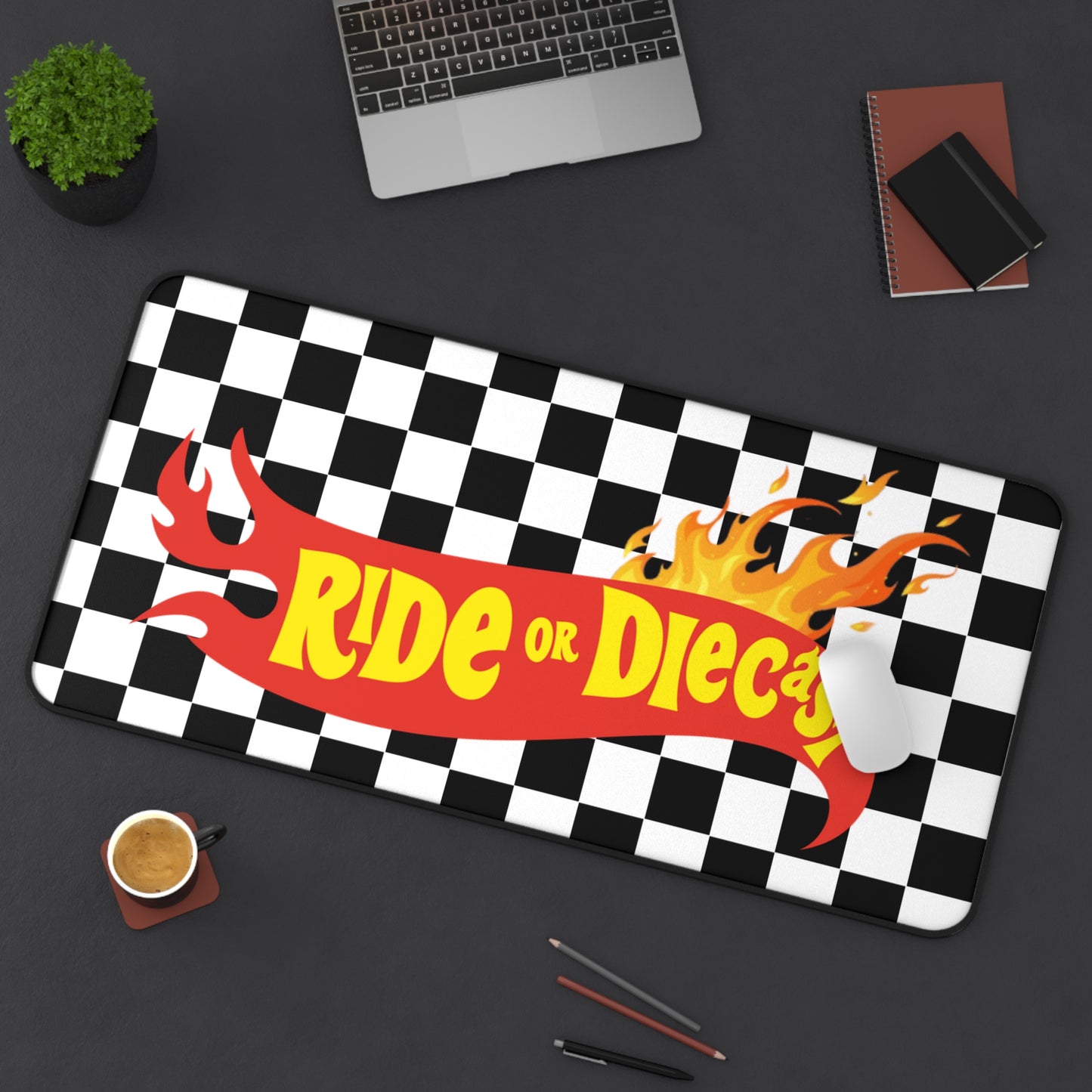 Ride or Die Desk Mat - Racing Motif Premium Desk Pad