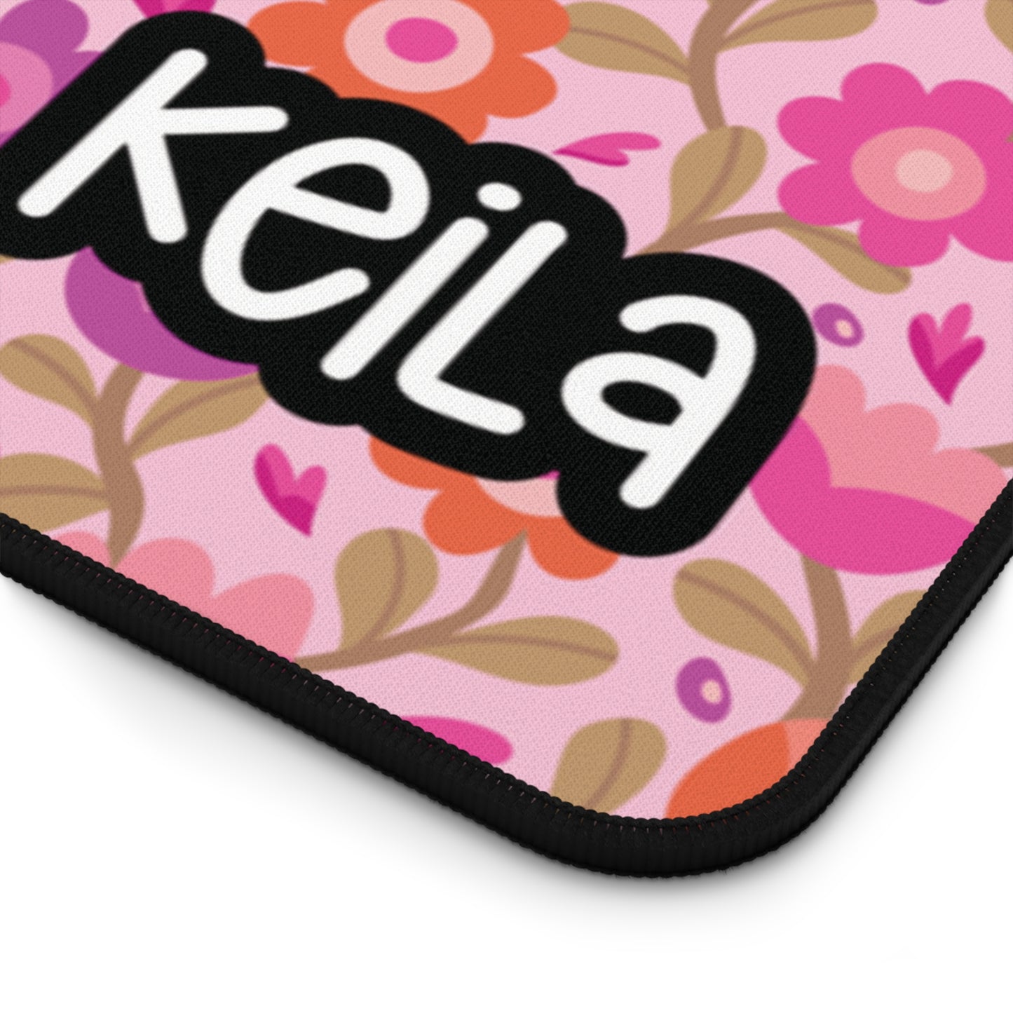 Personalized Pink Floral Desk Mat | Cute Desk Pads