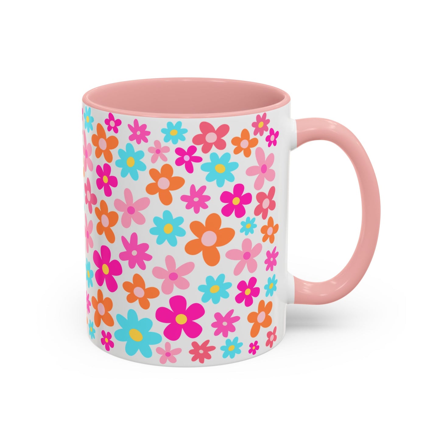 Colorful Floral Accent Coffee Mug for Bright Mornings