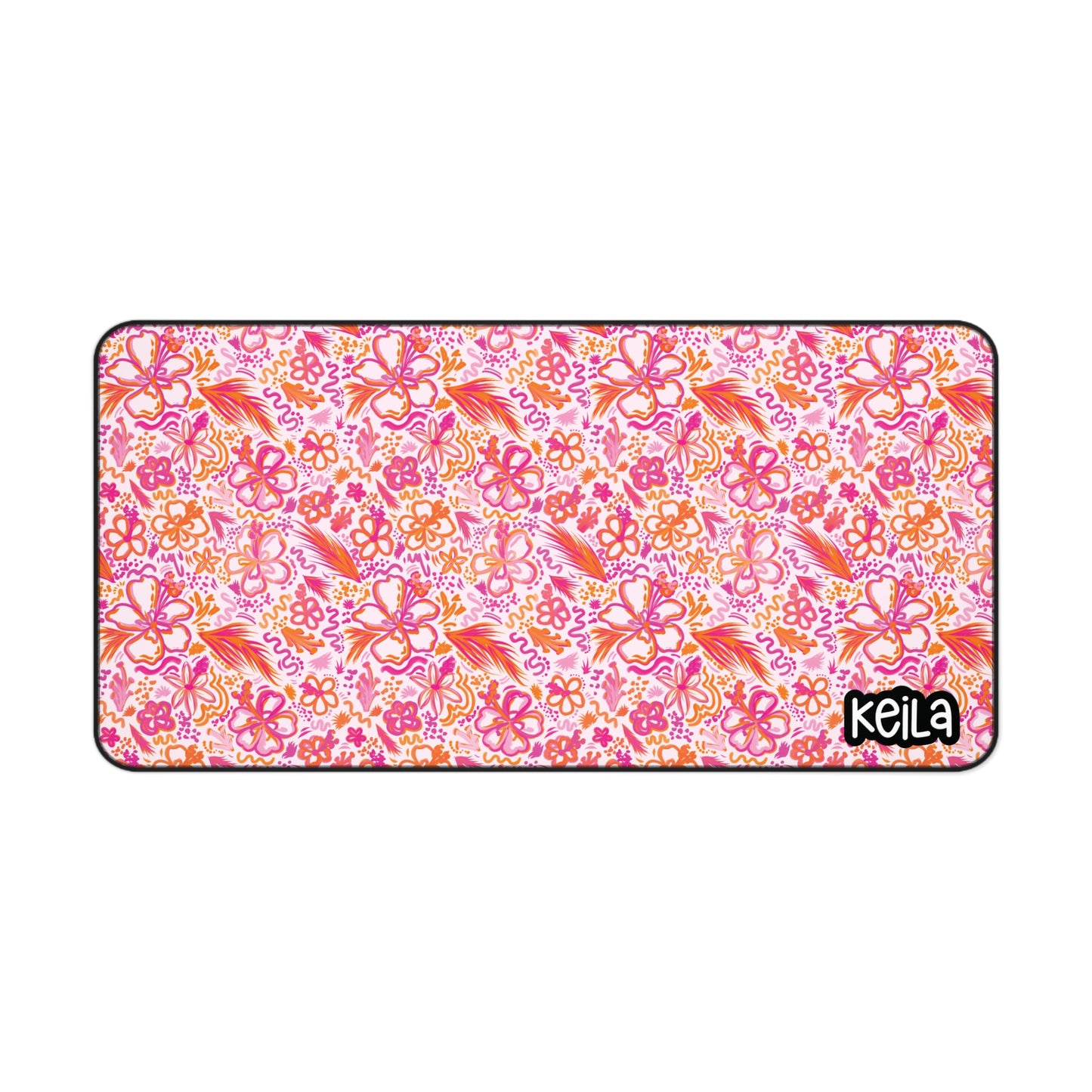 Personalized Cute Hawaiian Floral Desk Mat | Cute Desk Pads