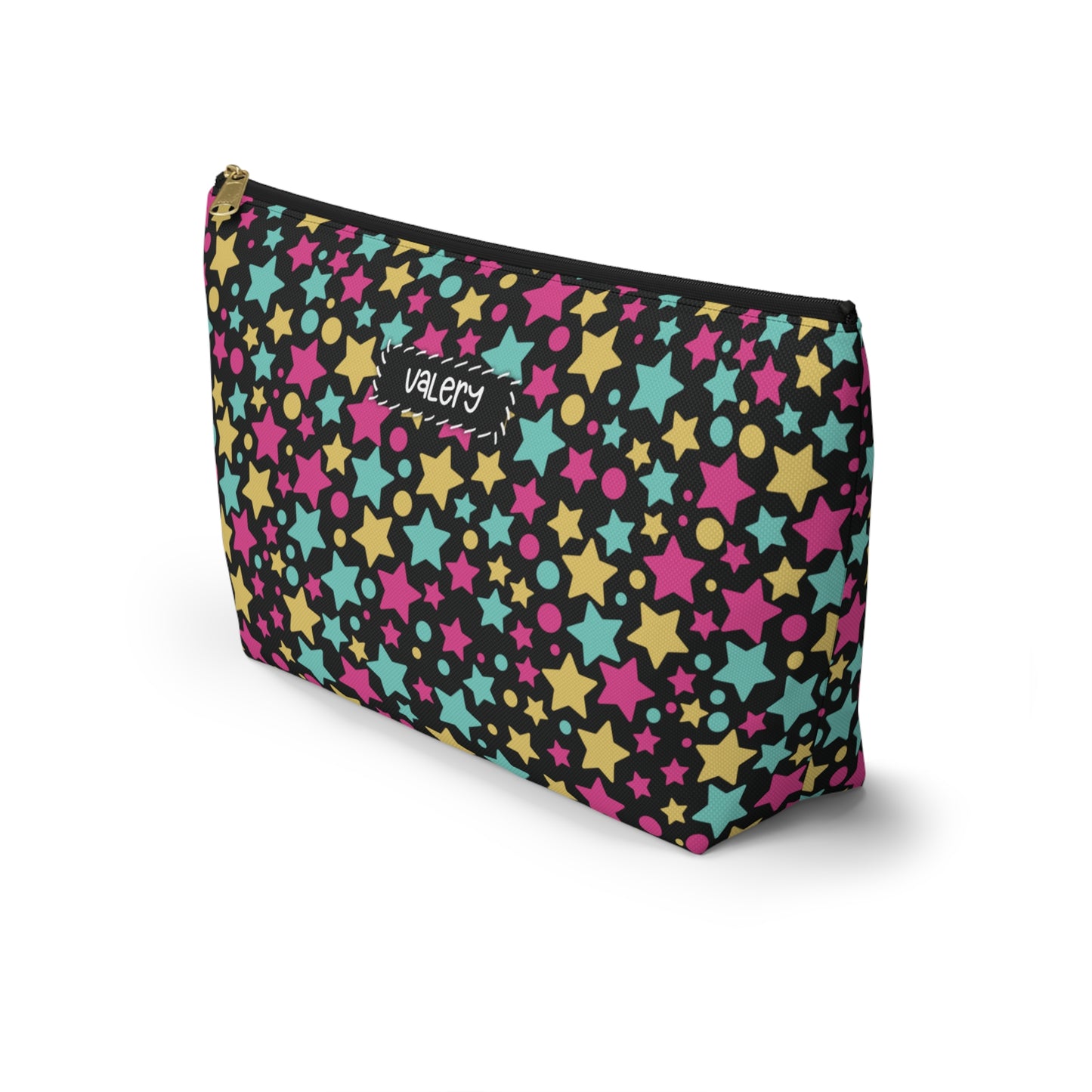 Personalized Pouch with Stars | Black Accesories Bag