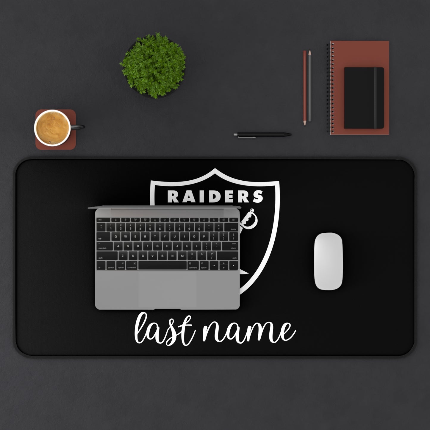 Raiders Personalized Desk Mat, Football Theme Office Mat, Custom Gamer Desk Pad, Sports Decor, Gift for Him