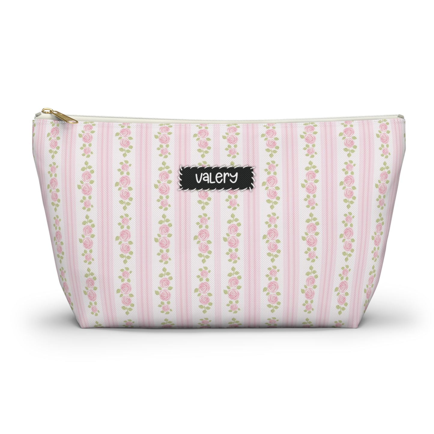 Personalized Pink Floral Pouch | Pink Floral Accesories Bag | Wipes & Dipes Pouch