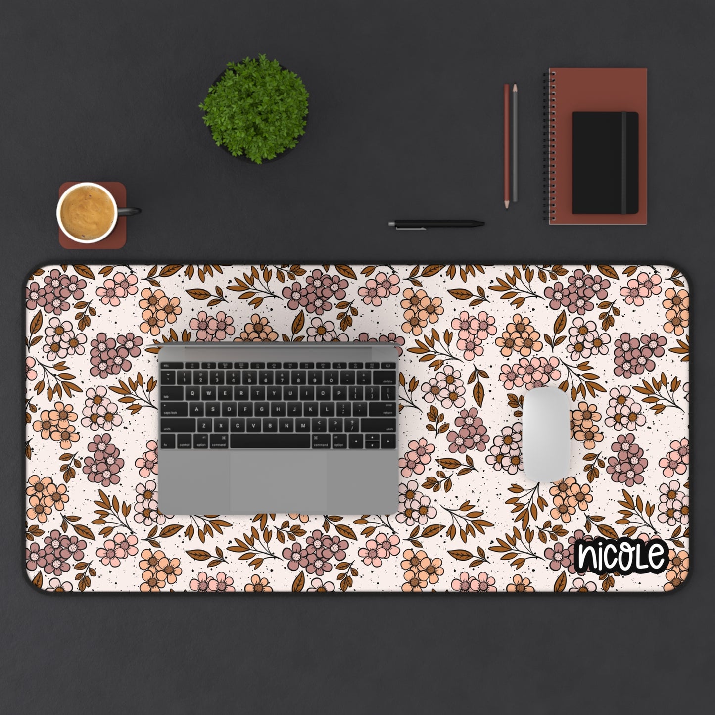 Autum Floral Desk Mat for Home Office, Elegant Workspace Decor, Personalized Gift for Students, Ergonomic Mouse Pad, Computer Mat