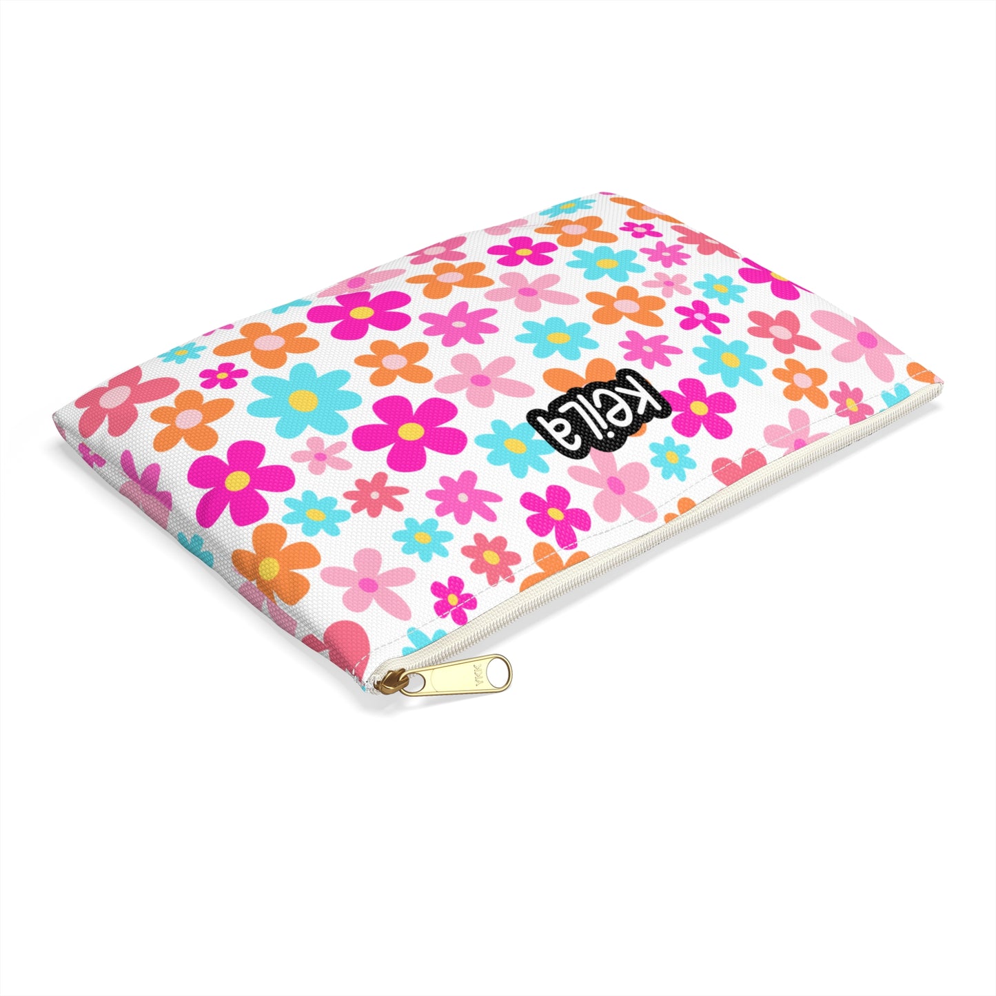 Colorful Retro Floral Pen Case and Accessory Bag