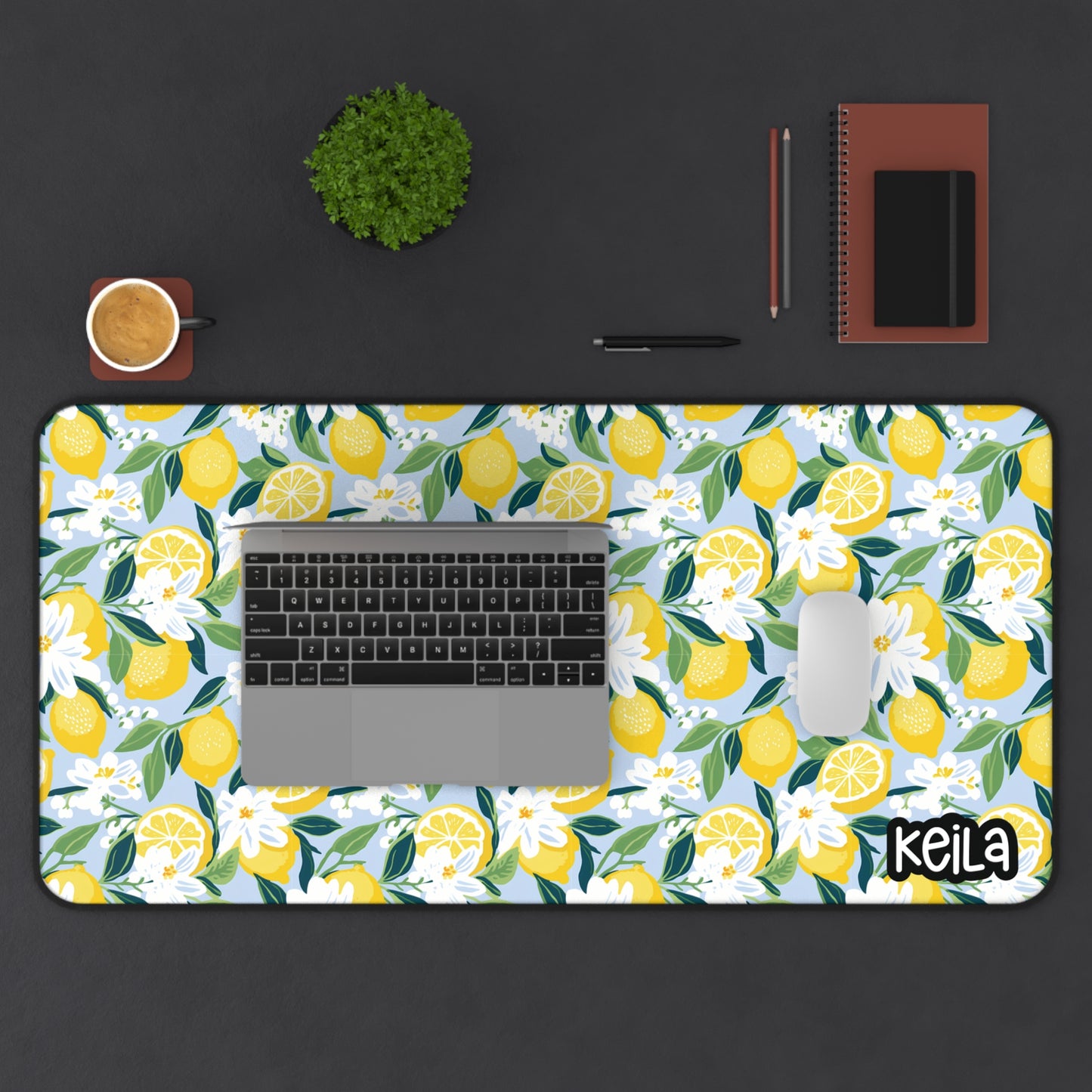 Personalized Lemon Themed Desk Mat | Cute Desk Pads