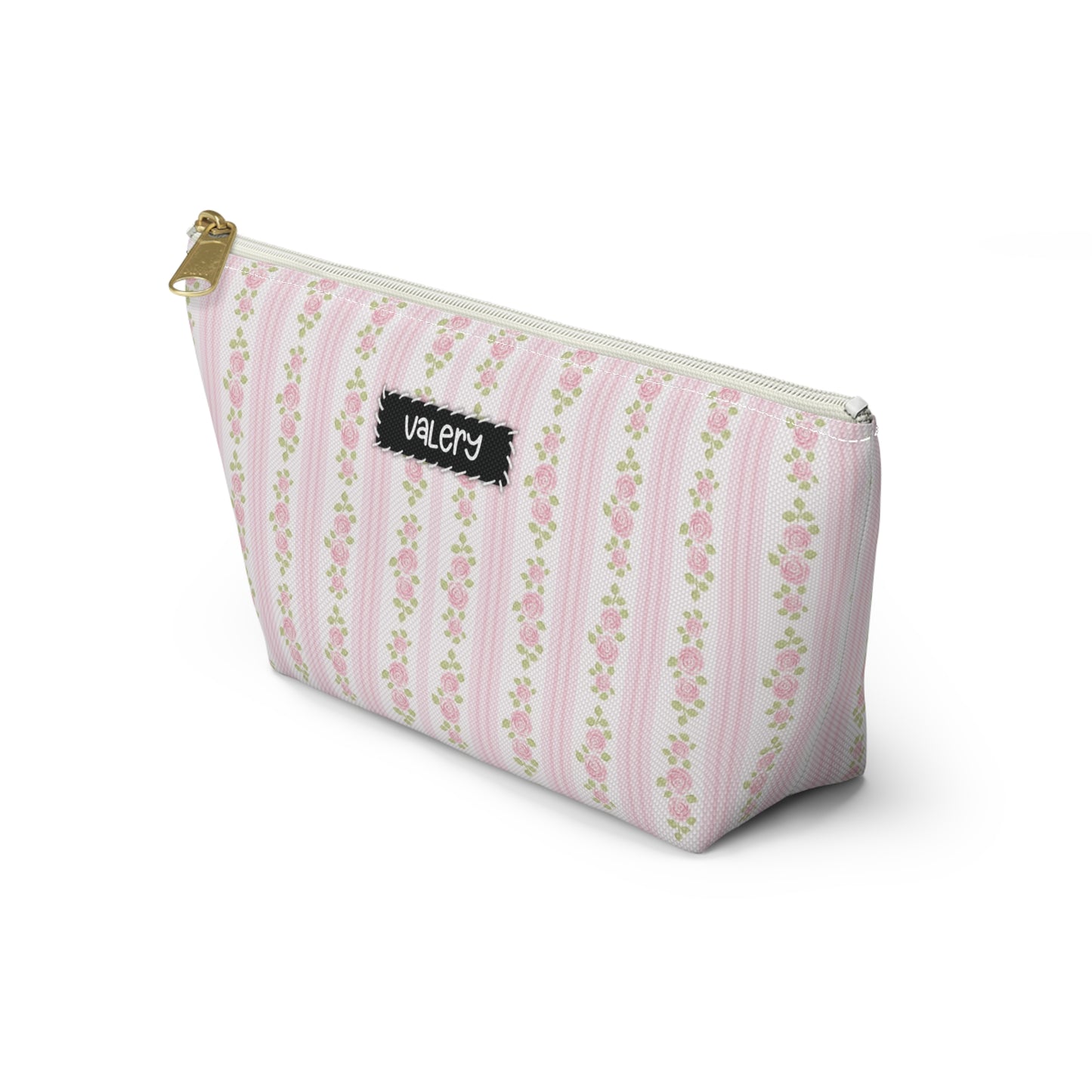 Personalized Pink Floral Pouch | Pink Floral Accesories Bag | Wipes & Dipes Pouch