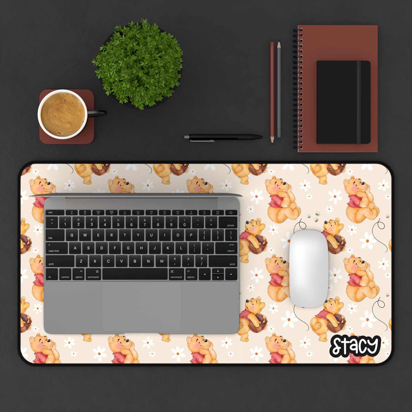 Winnie the Pooh Desk Mat, Pooh Bear Desk Mat, Winnie the Pooh Mousepad, Whimsical Animal Desk Mat, Cute Desk Accessories, Office Decor, Mouse Pad, Gift for Gamers, Kids Room, Animal Lovers