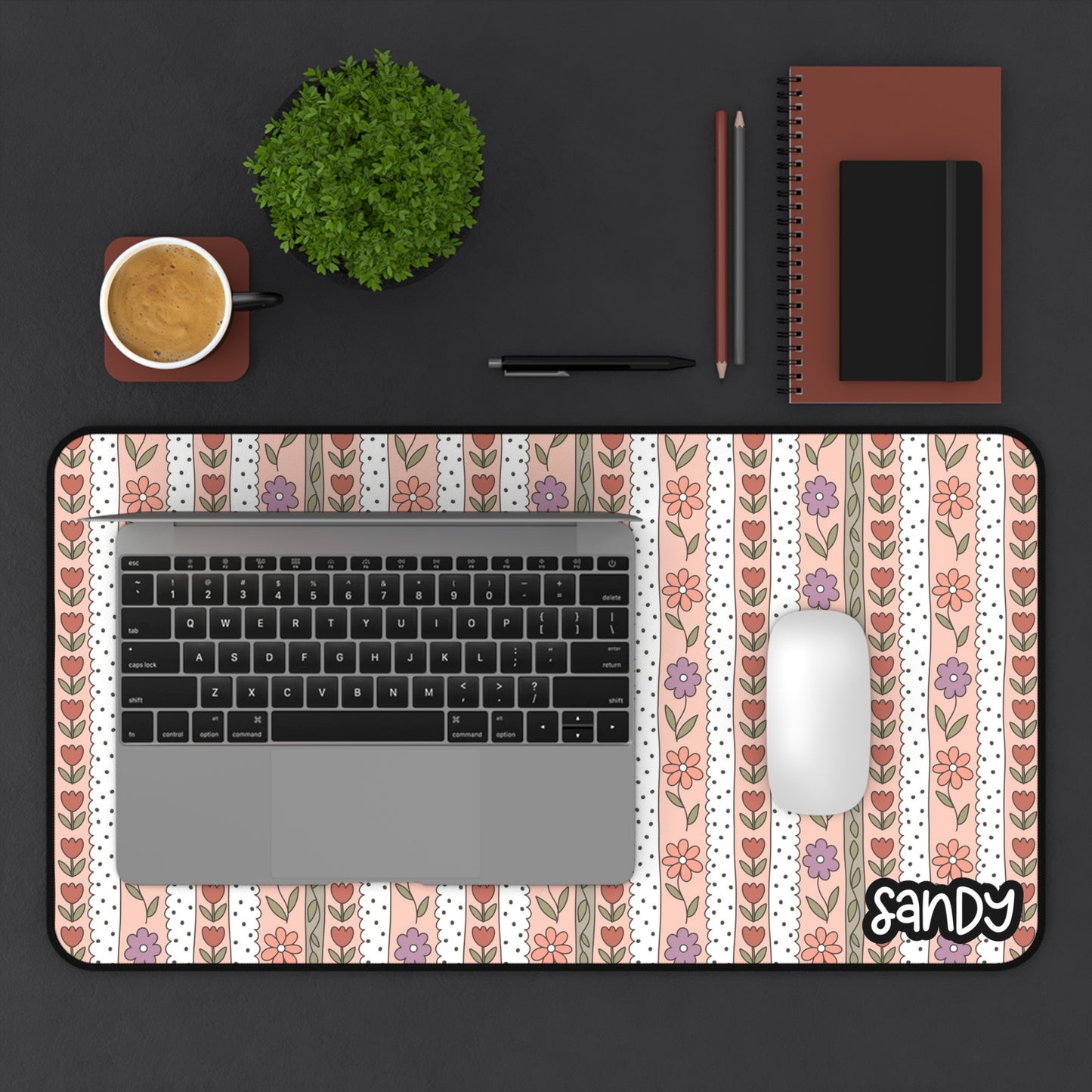 Floral Desk Mat - Elegant Workspace Decor, Computer Mat, Home Office Accessory, Teacher Gift, Inspirational Desk Pad