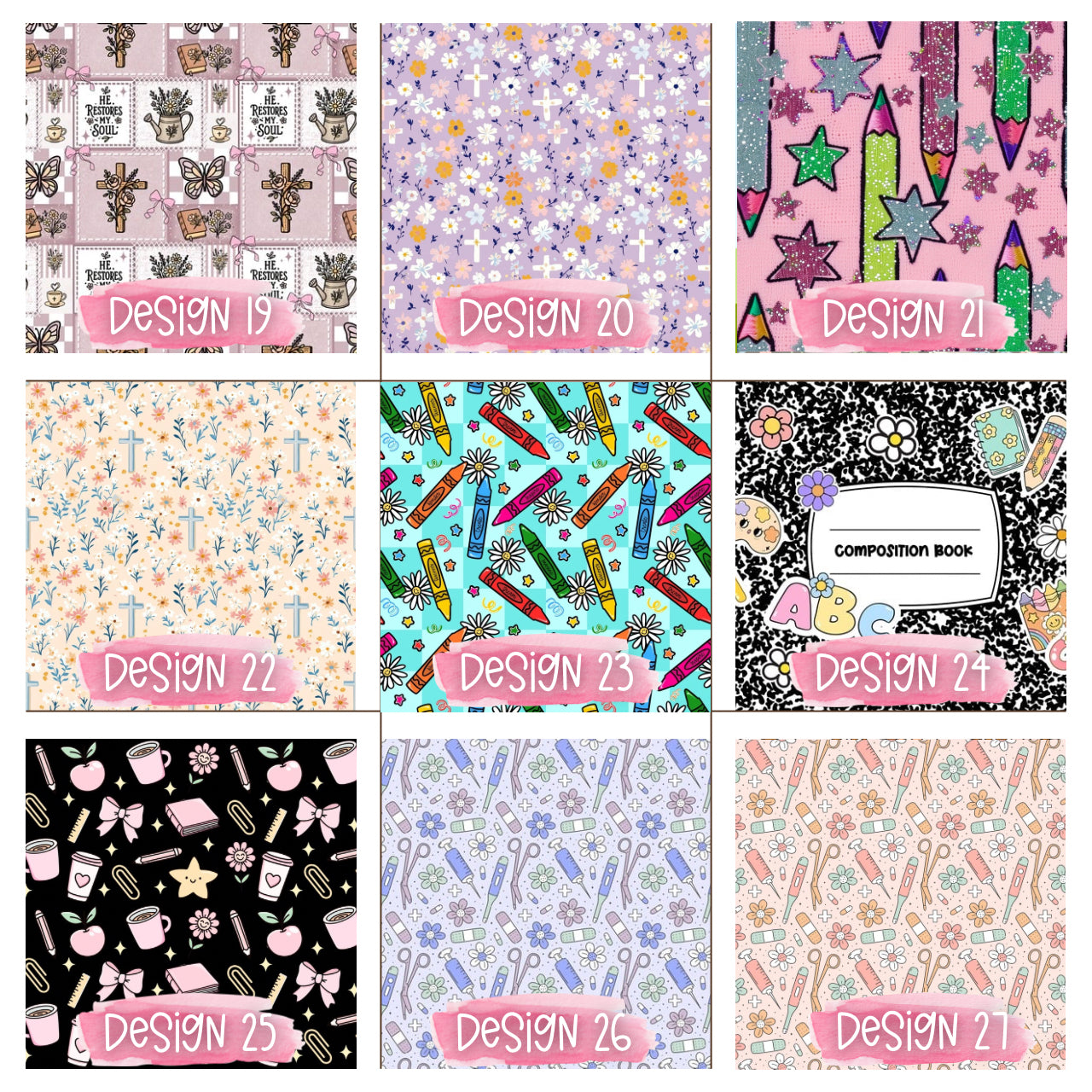 Matching mousepad, notebook, pen, pouch and bag charm/key chain lip balm holder - Personalization option available!