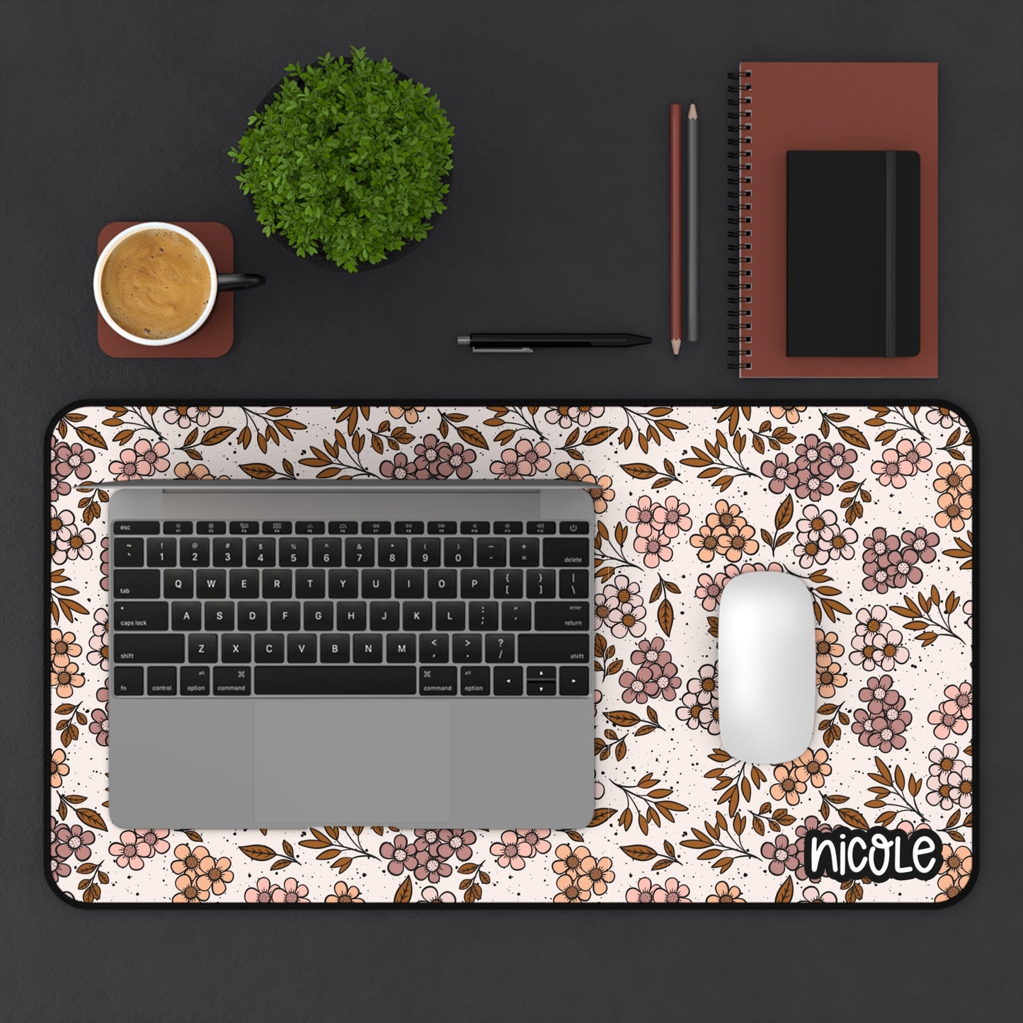 Autum Floral Desk Mat for Home Office, Elegant Workspace Decor, Personalized Gift for Students, Ergonomic Mouse Pad, Computer Mat