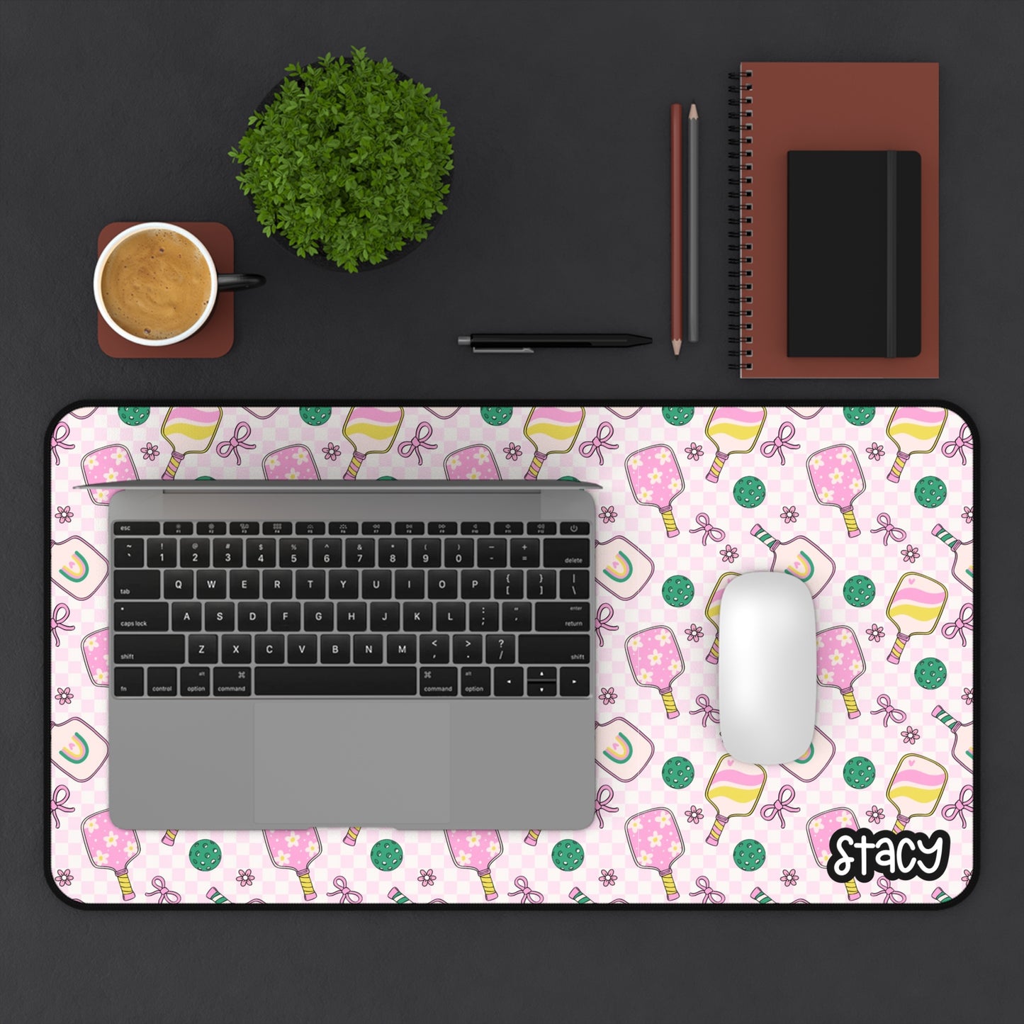 Cute Pickleball Desk Mat, Coquette Pickleball Mouse Pad, Home Office Decor, Gift for Students, Desk Accessories, Study Stationery, Cute Work Space