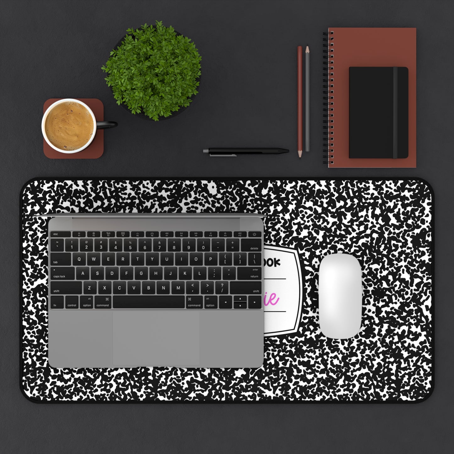 Composition Book Themed Personalized Desk Mat | Teacher Gift, Office Décor, Custom Workspace, Classroom Accessory, Stylish Desk Organizers