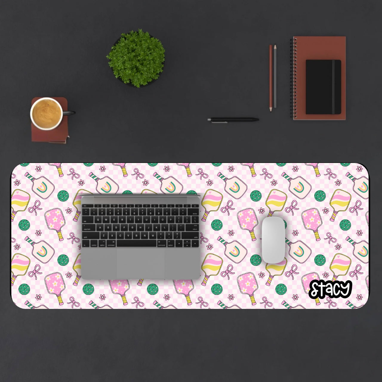 Cute Pickleball Desk Mat, Coquette Pickleball Mouse Pad, Home Office Decor, Gift for Students, Desk Accessories, Study Stationery, Cute Work Space