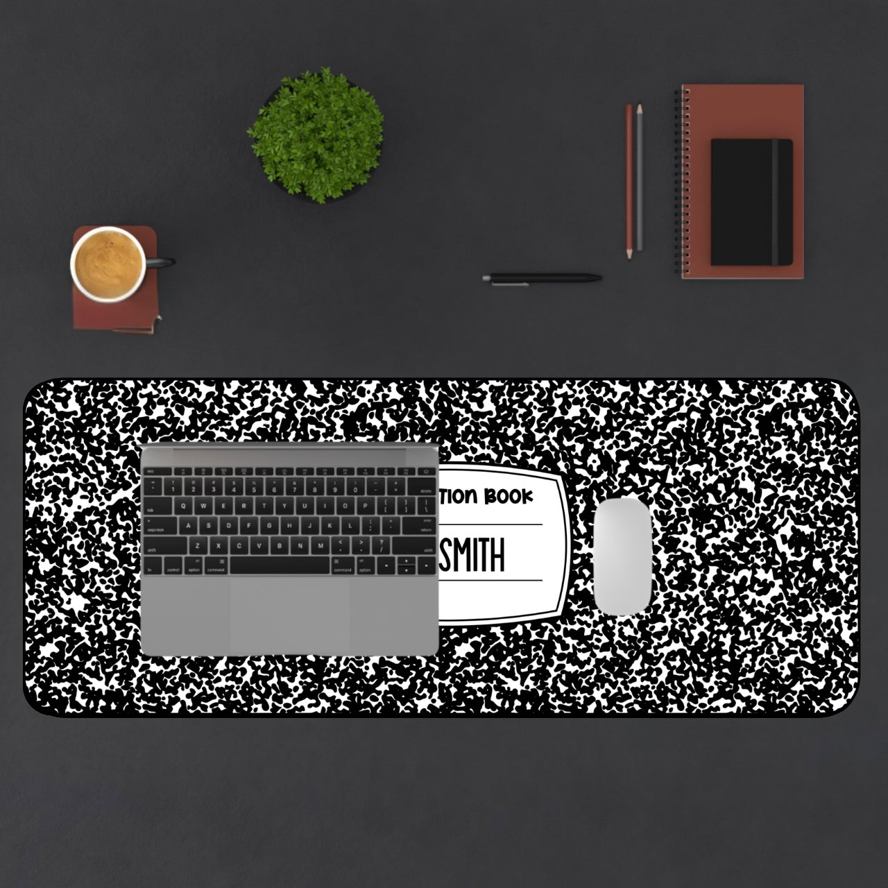 Mr. Composition Notebook Desk Mat | Personalized Male Teacher Mousepad