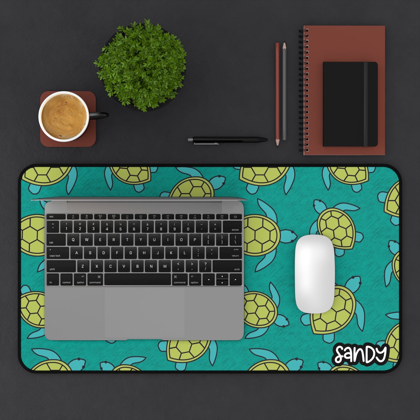 Desk Mat with Sea Turtle Design, Ocean Theme Desk Accessory, Home Office Decor, Gamer Mouse Pad, Eco-Friendly Desk Organizer