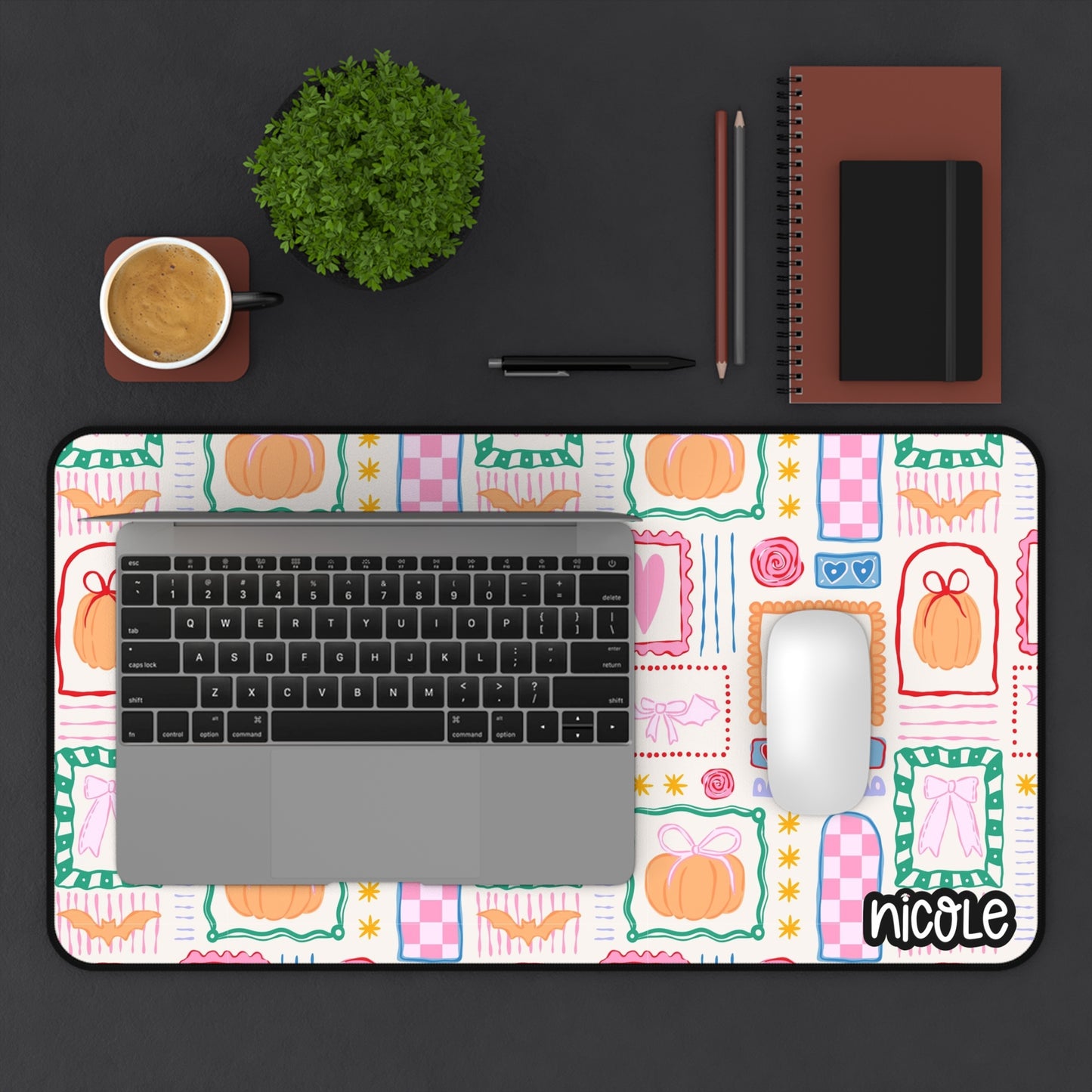 Cute Fall Desk Mat, Cute Office Decor, Personalized Mouse Pad, Creative Workspace Accessories, Gift for Students and Professionals