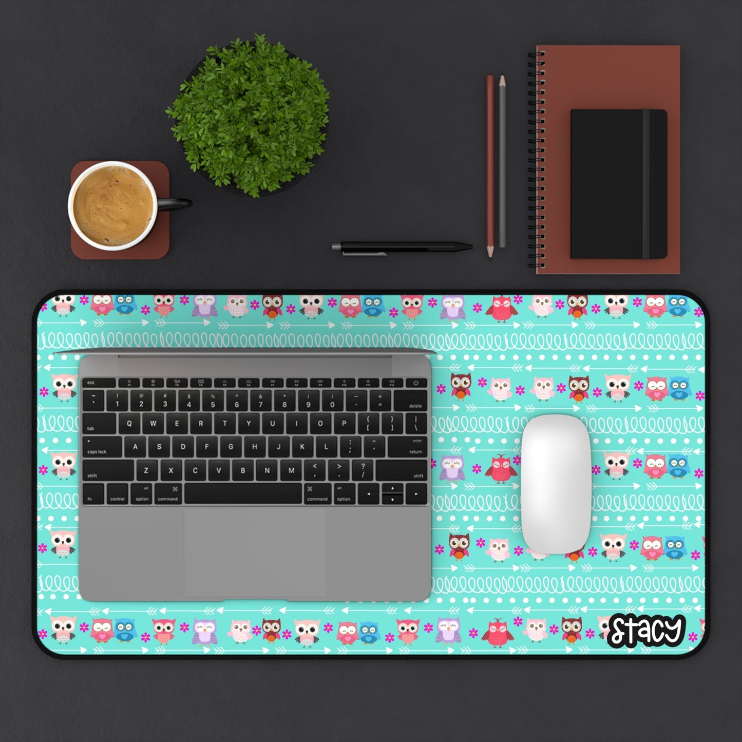 Cute Owl Themed Desk Mat, Fun Office Decor, Creative Gift for Students and Gamers, Perfect for Birthday or Back to School