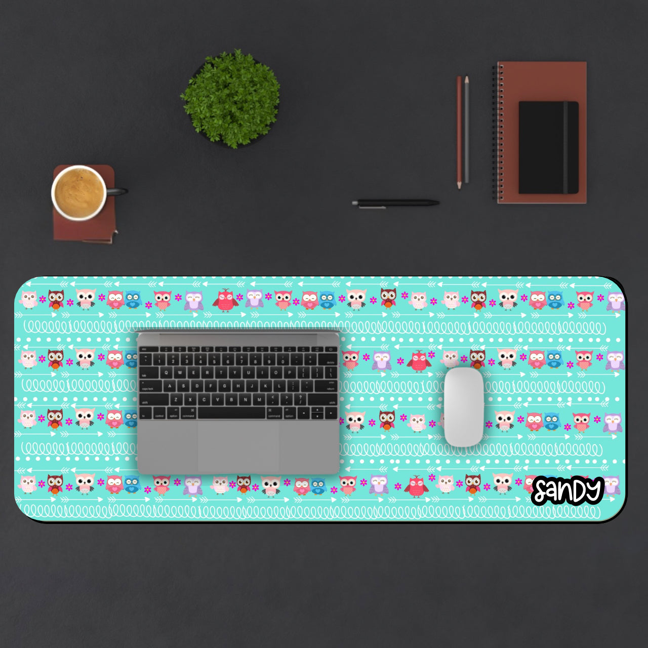 Cute Owl Themed Desk Mat, Fun Office Decor, Creative Gift for Students and Gamers, Perfect for Birthday or Back to School