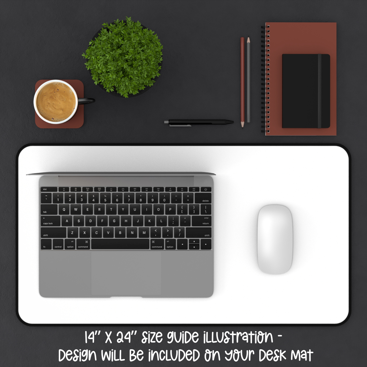 Black Bows Pattern Desk Mat — Cute Black Ribbon Mousepad with Name Accent