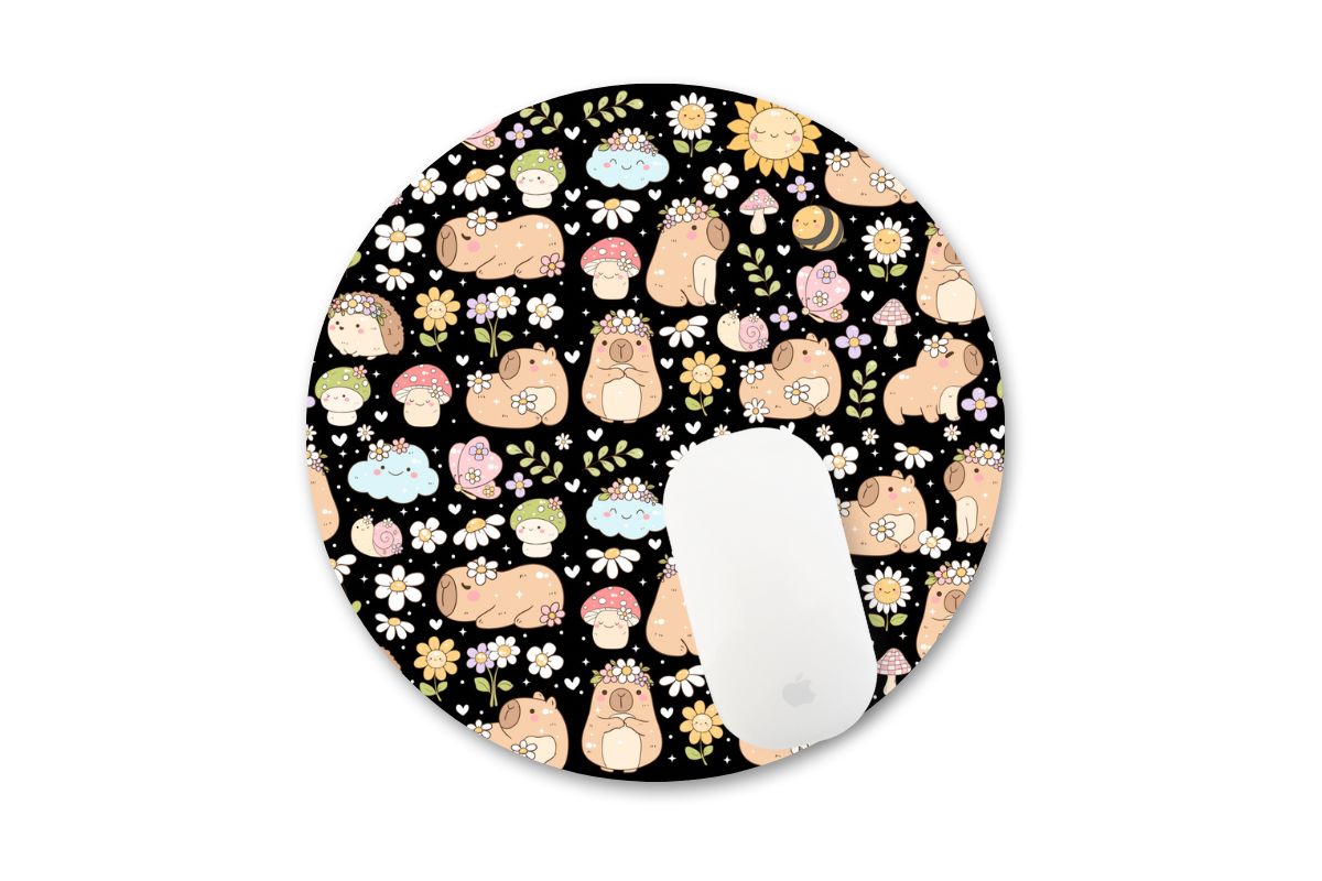 Matching Capybara mousepad, notebook, pen and 20oz Tumbler (black)- Personalization option available!