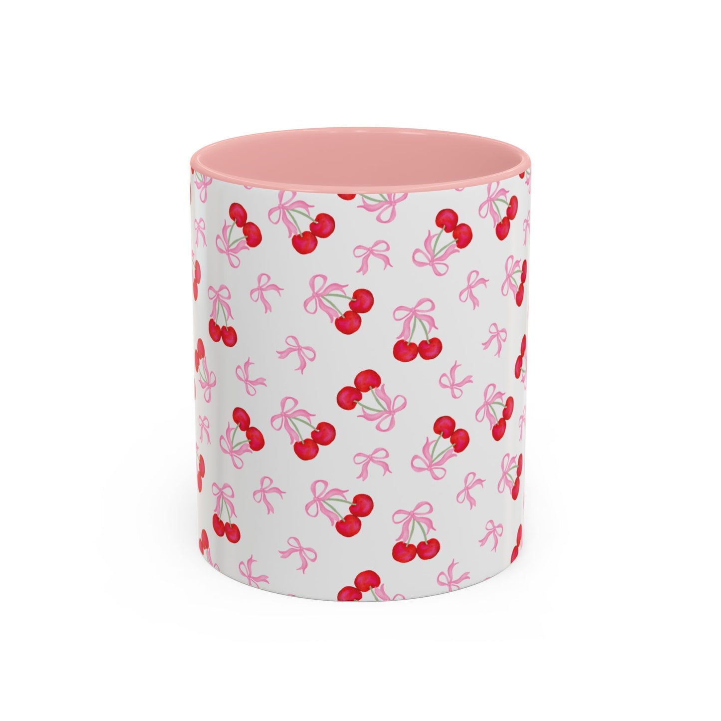 Cute Coquette Bows & Cherries Coffee Mug (11oz)