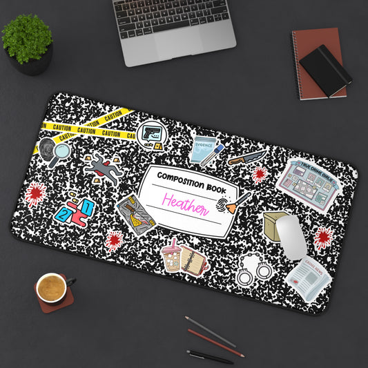 Personalized True Crime Desk Mat — Crime Scene Mouse Pad