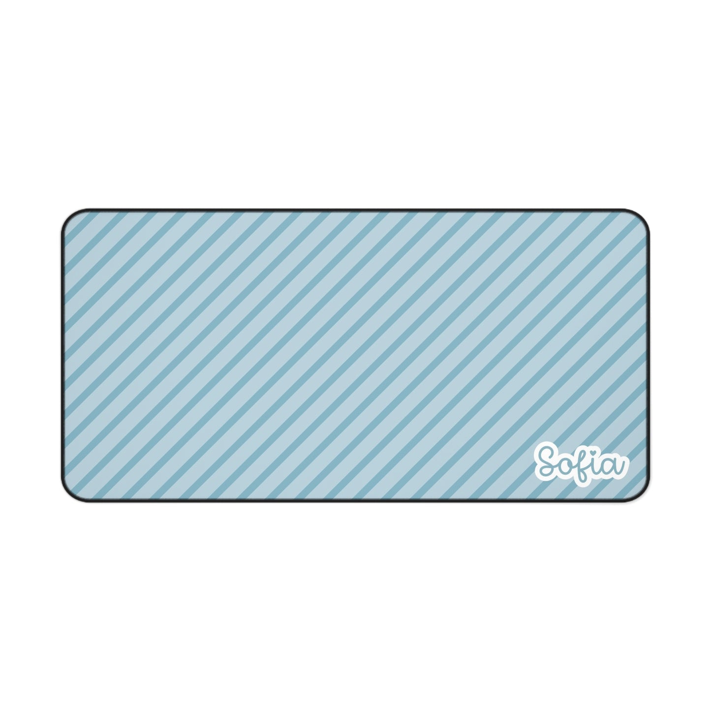 Blue Pastel Stripes Desk Mat | Boho Themed Desk Mat |Personalized Desk Mat, Custom Office Accessory, Workspace Decor, Gift for Students, Desk Organization, Home Office