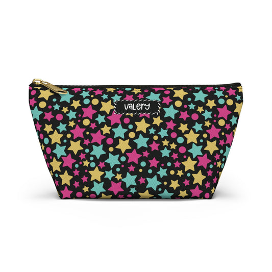 Personalized Pouch with Stars | Black Accesories Bag