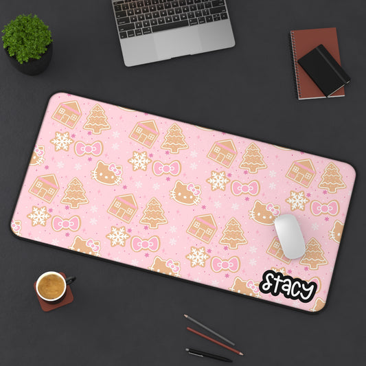 Pink Gingerbread  Hello Kitty Desk Mat