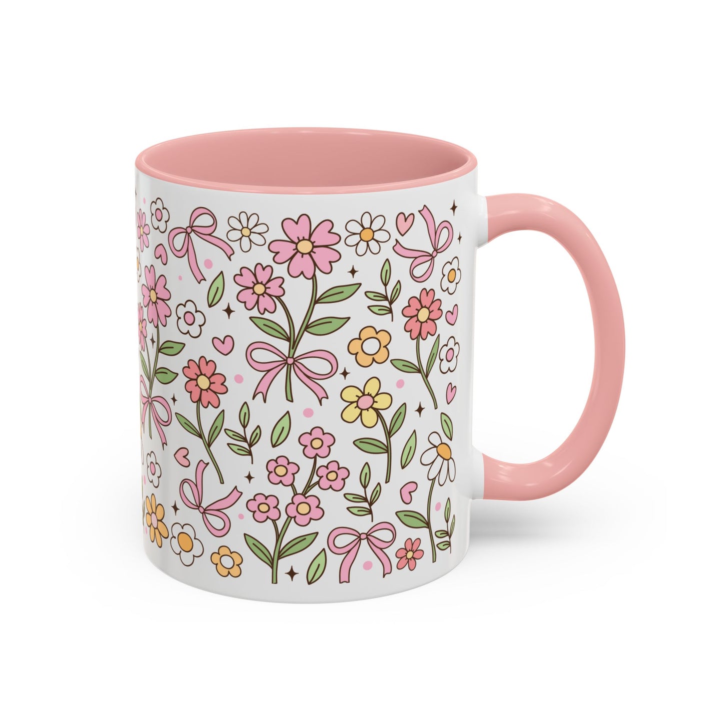 Cute Spring Floral Personalized Coffee Mug (11oz)