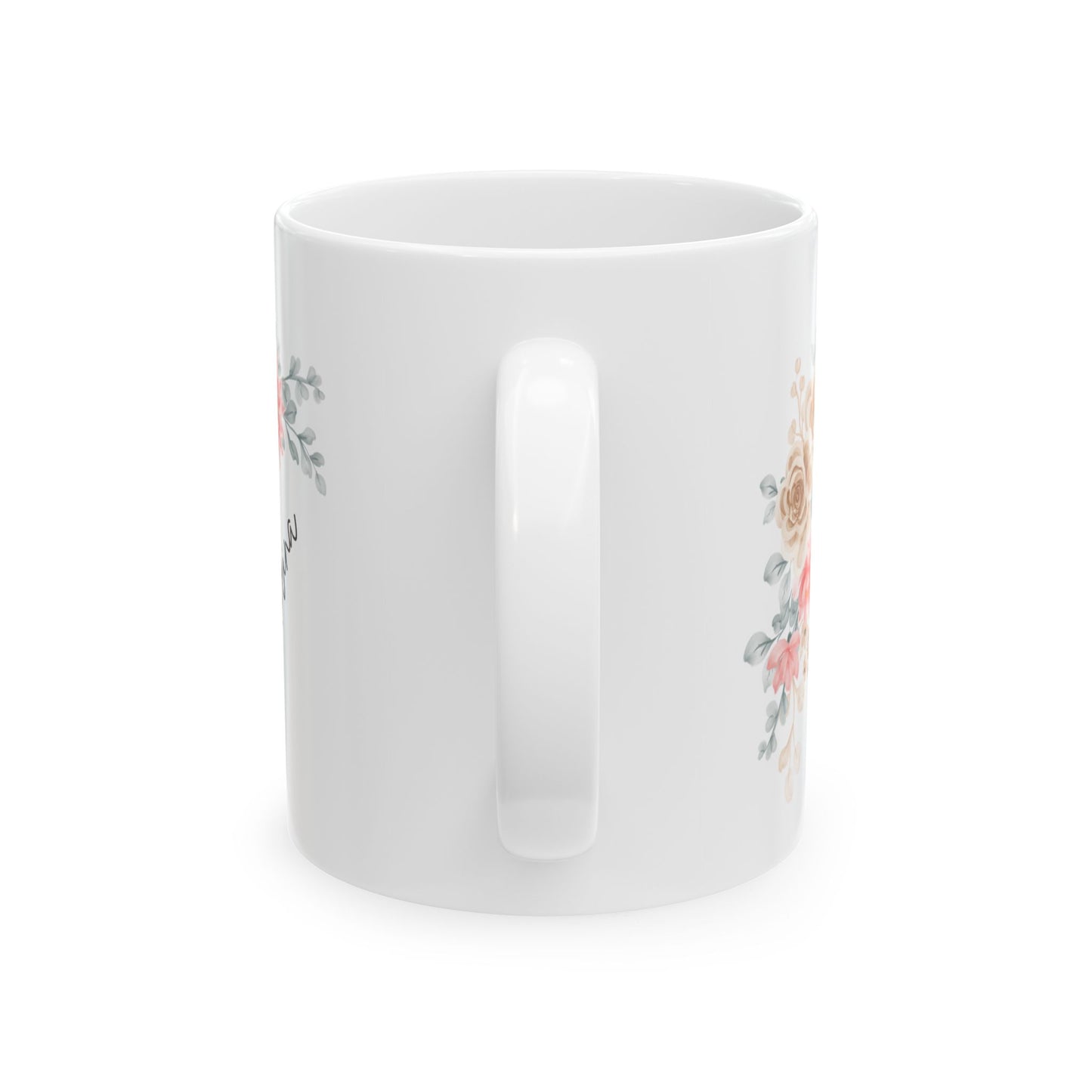 Personalized Coffee Mug (11oz) - Cute Floral Mug with Name